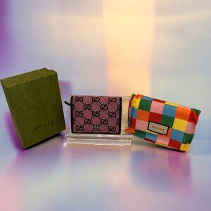 Gucci Pink Canvas Marmont Card Case (NWOT)
